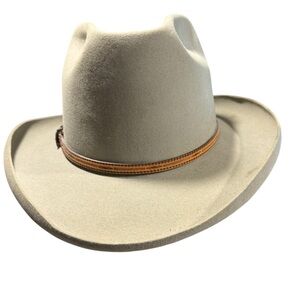 Resistol Self-Comforming Beige Cowboy Hat with Brown Band Made in Texas, USA!